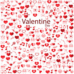 Template Background Valentine's day, Love icon