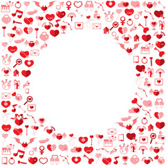 Template Circle Valentine's day, Love icon