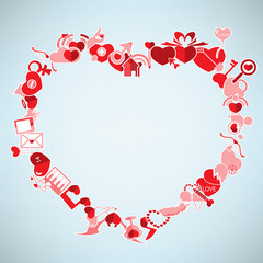 Valentine's Day background with heart. Vector illustration. The
