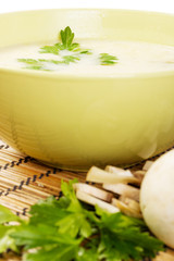 Mushroom ingredients soup