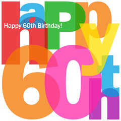 "HAPPY 60TH BIRTHDAY" CARD (sixty party celebration congrats)