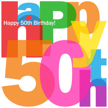 "HAPPY 50TH BIRTHDAY" CARD (fifty party celebration congrats)
