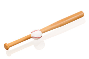 Baseball bat and ball
