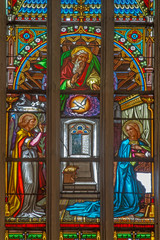 Bratislava - Annunciation scene on windowpane - cathedral