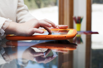 child uses a Tablet PC