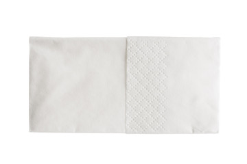 Folded white paper handkerchief isolated on white