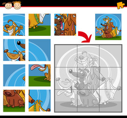 cartoon dogs jigsaw puzzle game