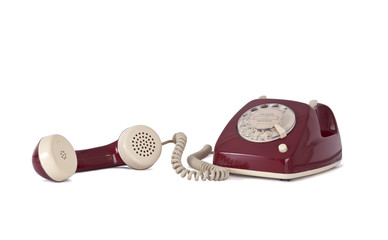 Telefon auf weiß freigestellt.