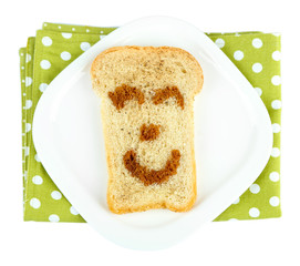 Funny toast, isolated on white