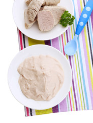 Meat paste for infant feeding,