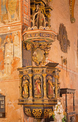 Stitink - Baroque pulpit from year 1693 with