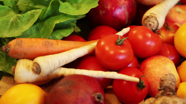 selection of fresh  vegetables and fruits