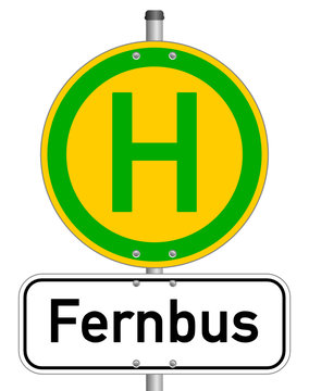 Haltestelle Fernbus Schild  #140120-svg09