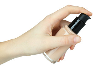 Foundation cream isolated on white