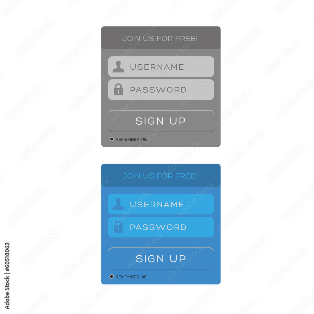 Aufkleber flat design login form