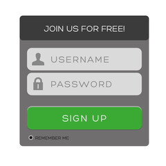 Flat design login form