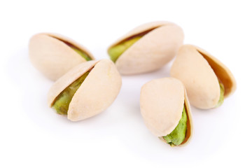 Pistachio nuts isolated on white