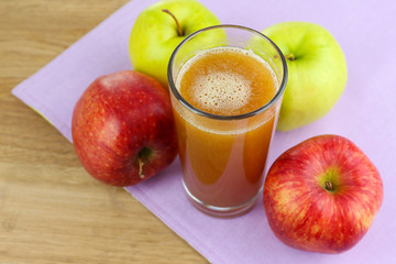 Healthy fresh juice of apples close up