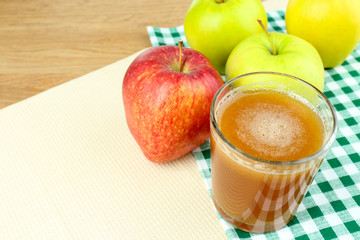 Healthy fresh juice of apples close up
