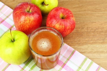 Healthy fresh juice of apples close up