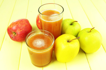 Healthy fresh juice of apples close up