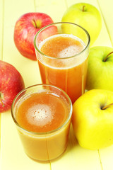 Healthy fresh juice of apples close up