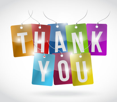 thank you color tags illustration design