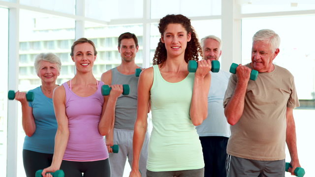 Fitness group lifting hand weights