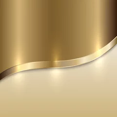 Selbstklebende Fototapete Abstrakte Welle Goldener Beschaffenheitshintergrund des Vektors mit Kurve
