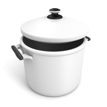 cook pot on white background