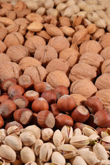 Assorted nuts background