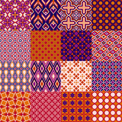 Set of classic bright geometric patterns