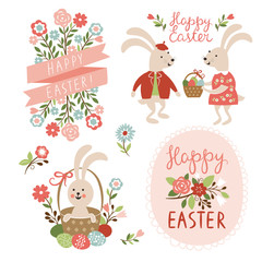 Happy easter cards illustration
