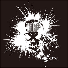 頭蓋骨とペイント,