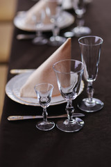 Served table in restaurant.