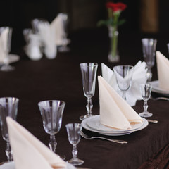 Served table in restaurant.