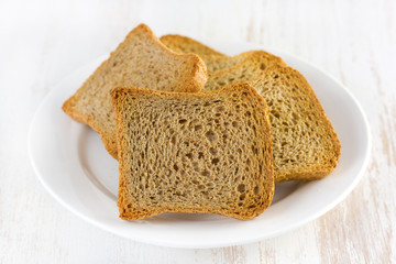 toasts on plate