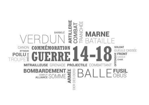 Nuage de mots - commémoration guerre 1914 - 1918