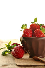 Fresh strawberries on a plate