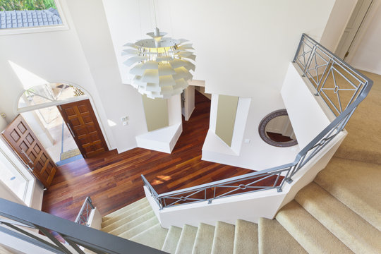 staircase and entrance to modern australian home