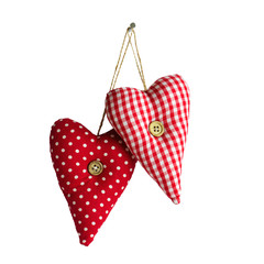 Two  hearts isolated on white background