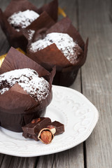 Fresh chocolate muffins