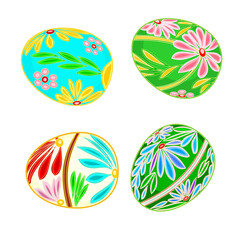 Easter egg multicolored floral pattern
