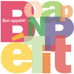 Mosaïque de Lettres BON APPETIT (gastronomie restaurant dessert)