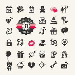 Fototapeta premium Web icon set - Valentine's day