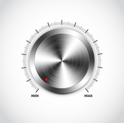 Realistic metal button with circular processing