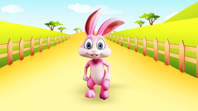 Easter happy bunny with walking