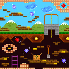seamless pattern of retro style video game © ayelet_keshet