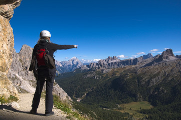 Bergsteiger in den Dolomiten - Alpen