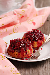 Lingonberry upside down muffins